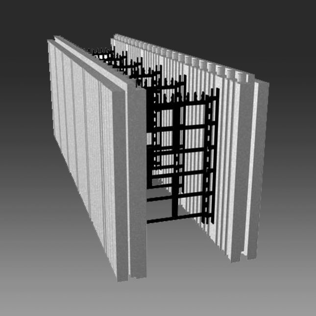 IZOBEST- Straight block interlocking expanded polystyrene insulated concrete form block.